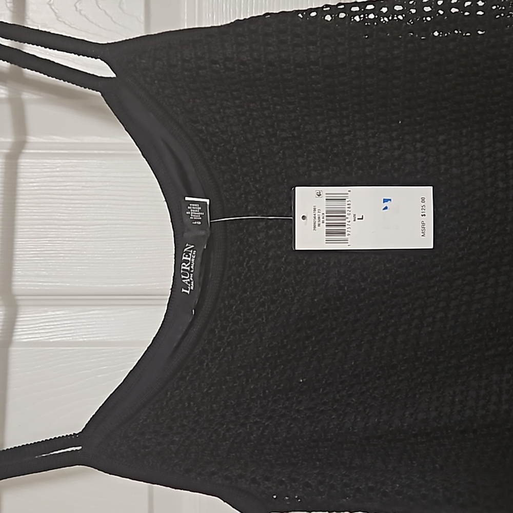 Black Knit Spaghetti Strap Tank Top - Picture 3 of 5